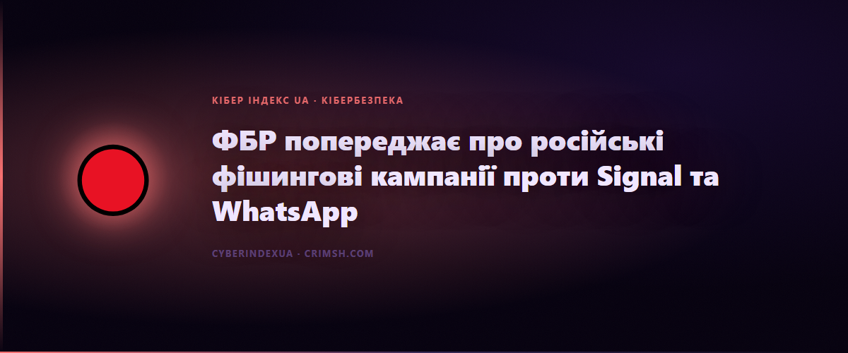 ФБР попереджає про російські фішингові кампанії проти Signal та WhatsApp - Кібер Індекс UA